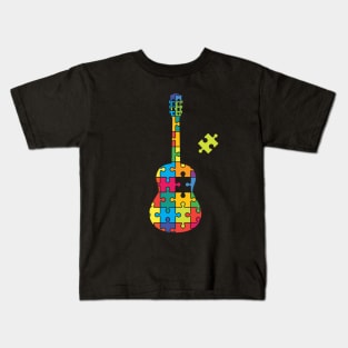 Color Puzzle Classical Guitar Silhouette Kids T-Shirt